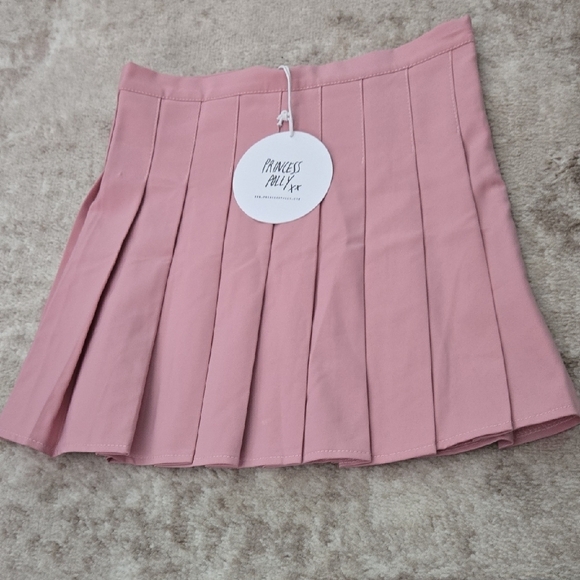 Princess Polly Pink Pleated Skater Mini Skirt - Picture 4 of 5